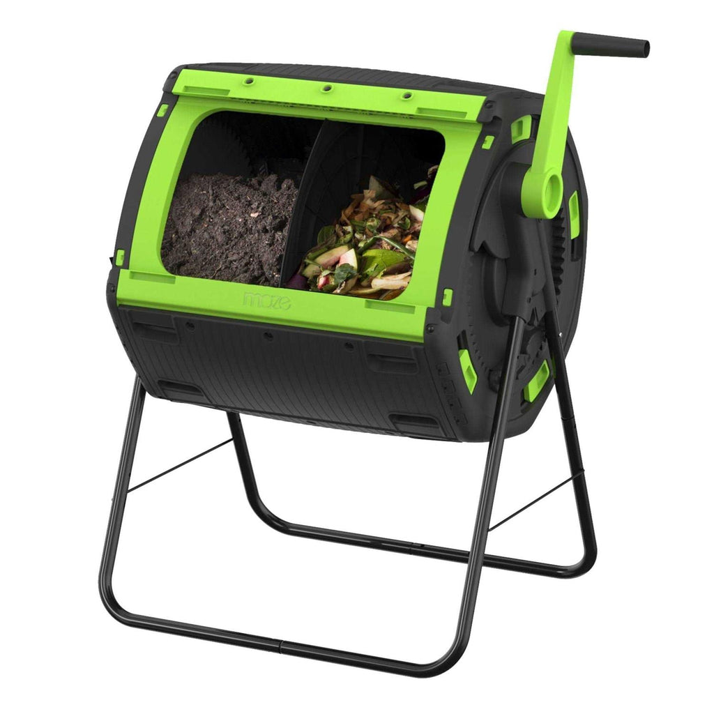 Maze RSI 48 Gallon Geared Two Compartment Compost Tumbler RSI-MCT-D180
