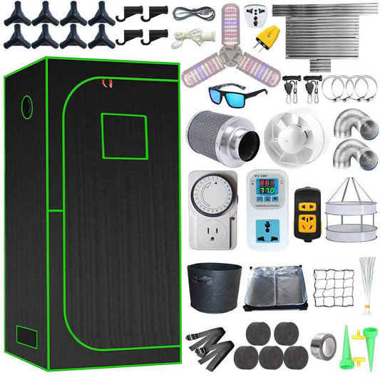 iMeshbean LED Full Spectrum Grow Tent w/48x24x80 Grow Tent and Ventilation Inline Fan