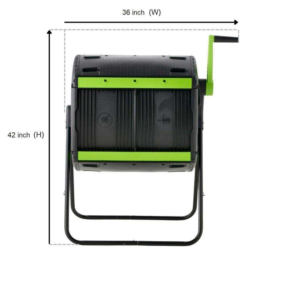 Maze RSI 48 Gallon Geared Two Compartment Compost Tumbler and Cart RSI-MCT-180-CT