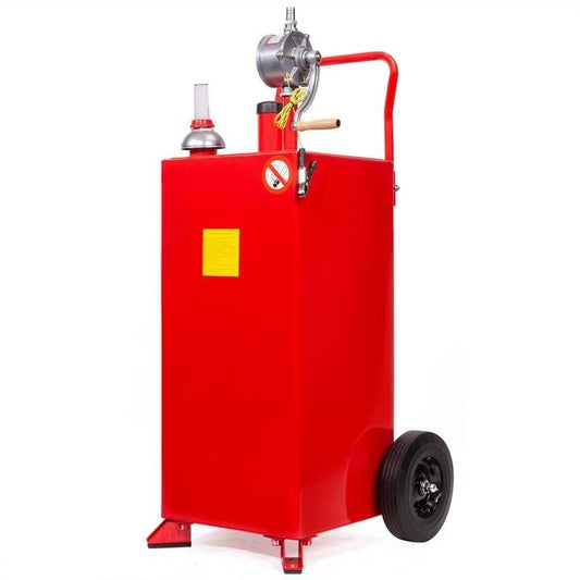 Pro 30 Gallon Gas Fuel Diesel Caddy Transfer Tank Container w/ Rotary Pump Auto
