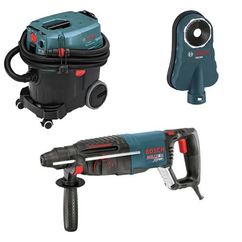 Bosch 11255VSR-OSHA 1 in. SDS-plus D-Handle Bulldog Xtreme Rotary Hammer with Dust Collection System