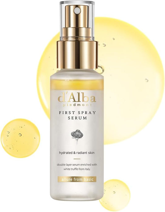 d'Alba Italian White Truffle First Spray Serum, Vegan Skin Care, Hydrating Face Moisturizer, Glow Serum for Radiant Skin, Non Comedogenic, All In One Mist, Korean skincare (100ml)