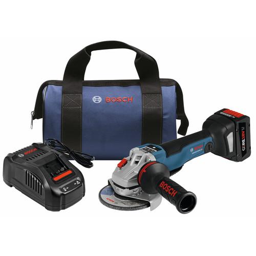 Bosch GWS18V-45PSCB14 18V EC Brushless Connected 4-1-2 In. Angle Grinder Kit with No Lock-On Paddle Switch and CORE18V Battery