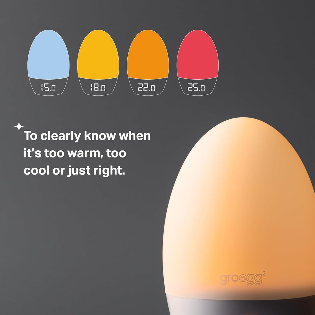 Tommee Tippee Groegg2 Digital Colour-Changing Nursery Thermometer and Nightlight, USB-Powered, Digital Temperature Display