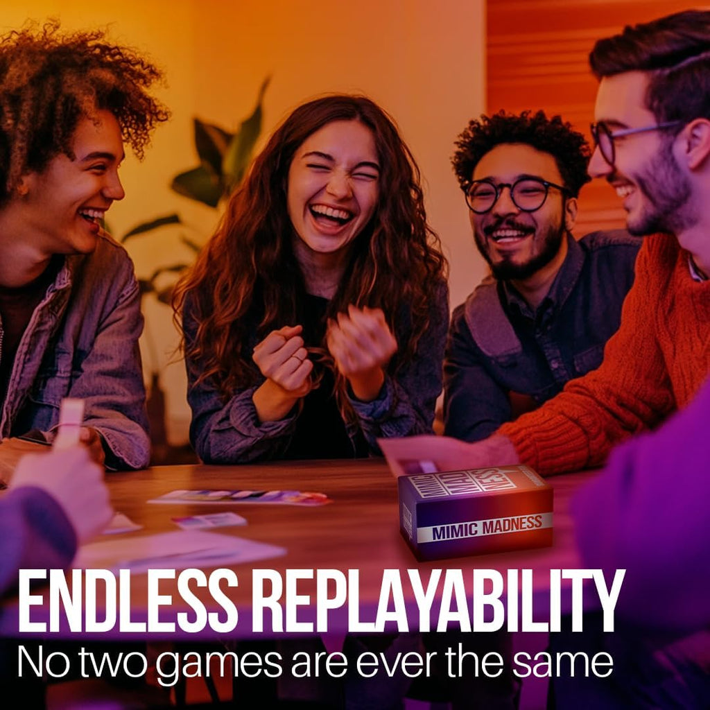 Why Don't We Nights Mimic Madness Game, Charades with 3 Categories: Characters, Place, Action