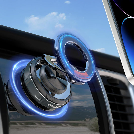 2025 Upgraded Magnetic Phone Holder,360°Adjustable Vacuum Suction Phone Holder, [ N55 Strongest Magnetic] Foldable Portable Magnetic Car Mount for iPhone MagSafe Series and All Phones