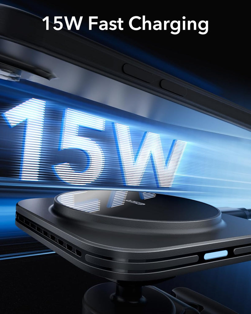 ESR for Qi2 15W MagSafe Car Mount Charger, Qi2-Certified MagSafe Car Charger, Air Vent/Dashboard Magnetic Wireless Car Charger,Car Phone Holder Mount for iPhone 17/16/Google Pixel 10/S25,Fast Charging