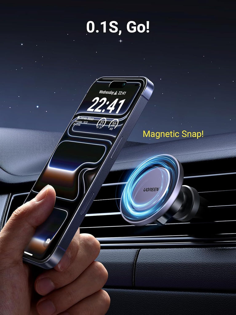 UGREEN MagSafe Car Mount, Magsafe Phone Car Holder, Air Vent 360° Adjustable Magnetic Phone Holder, Strong Magnet, Easily Install, Compatible with iPhone 17 Pro Max and Phones with MagSafe Case