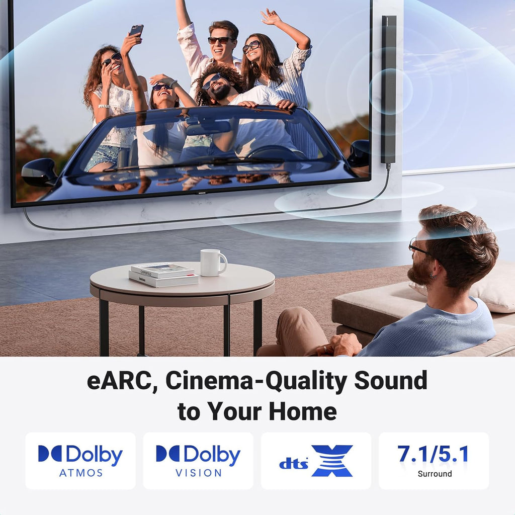 UGREEN 8K@60Hz Certified HDMI 2.1 Cable 2M Ultra Speed 10K 60Hz 4K 240Hz Braided Cord Support 48Gbps Dynamic HDR eARC Dolby Atmos HDCP Compatible with PS5 PS4 Xbox Roku TV HDTV Blu-ray Projector