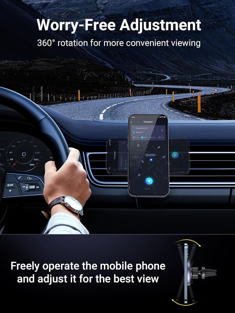 UGREEN MagSafe Car Mount, Magsafe Phone Car Holder, Air Vent 360° Adjustable Magnetic Phone Holder, Strong Magnet, Easily Install, Compatible with iPhone 17 Pro Max and Phones with MagSafe Case