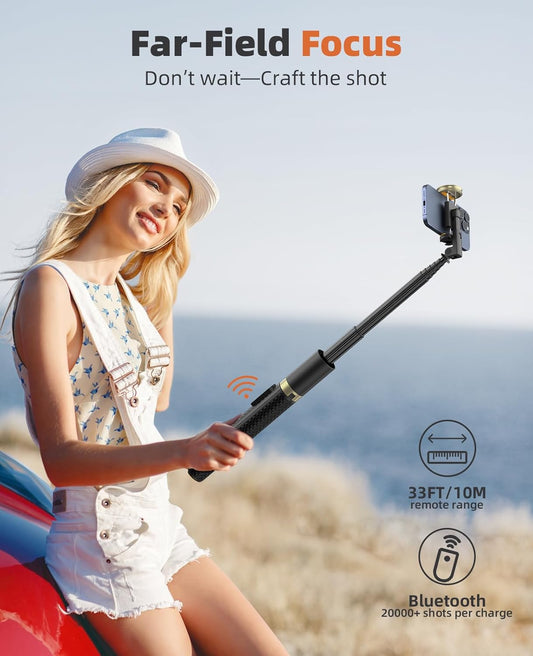 Vimose 62" Phone Tripod Stand & Selfie Stick with Remote, Unified All-in-1 Extendable Cell PhoneTripod for iPhone/Android