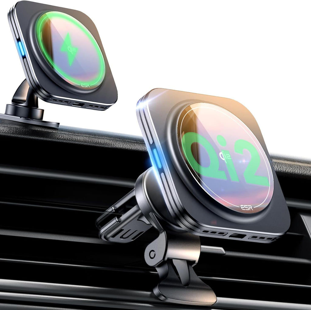 ESR for Qi2 15W MagSafe Car Mount Charger, Qi2-Certified MagSafe Car Charger, Air Vent/Dashboard Magnetic Wireless Car Charger,Car Phone Holder Mount for iPhone 17/16/Google Pixel 10/S25,Fast Charging