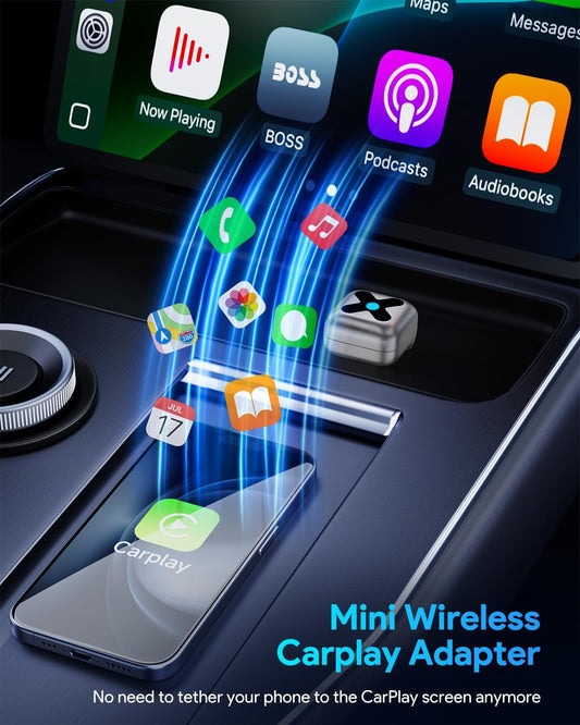 FAHREN 2-in-1 Wireless CarPlay Adapter, Convert Wired to Wireless Mini Car Play & Android Auto Adapter, 5.8GHz Wi-Fi Plug & Play Stable Control No Delay for iPhone 10 Android 11