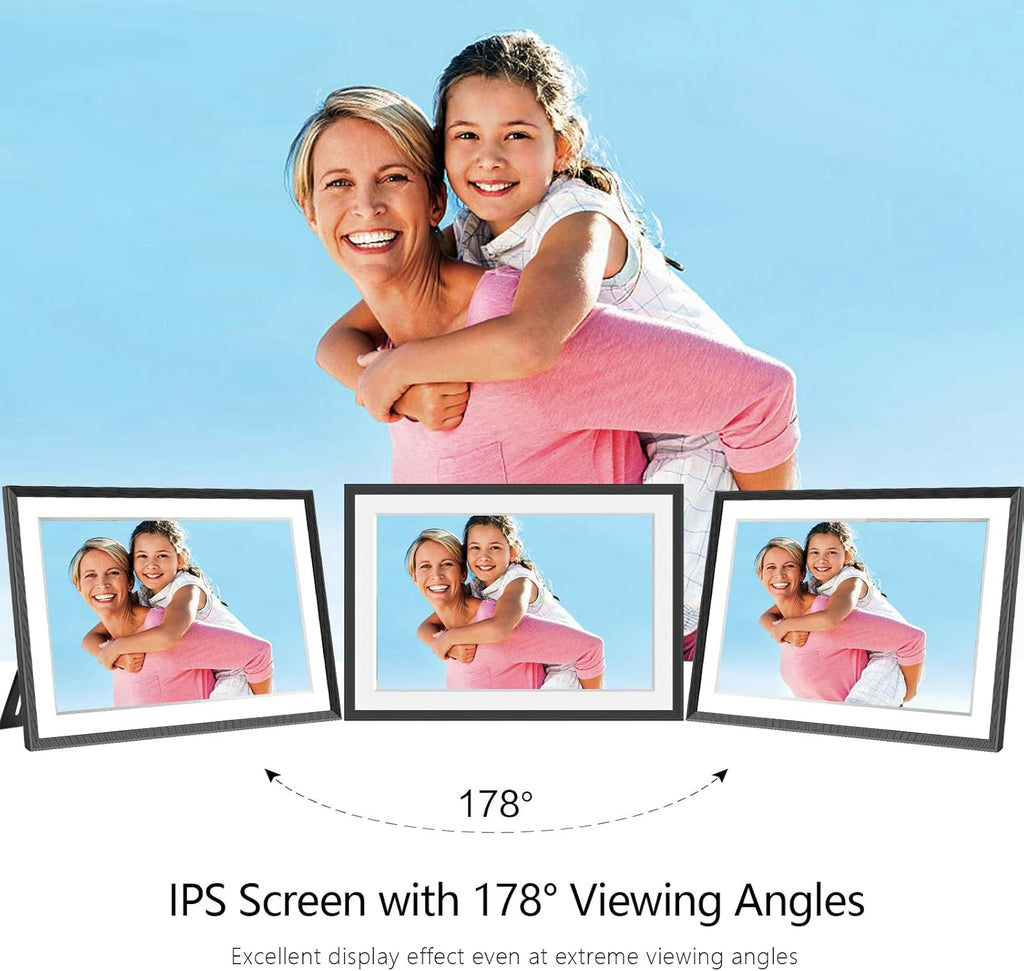 𝟯𝟮𝗚𝗕 Digital Photo Frame, 10.1" WiFi Digital Picture Frame with 1280x800 IPS HD Touchscreen, Auto-Rotate Wall Mountable, Micro SD, Easy Share Photos or Videos via Fr-ee App from Anywhere