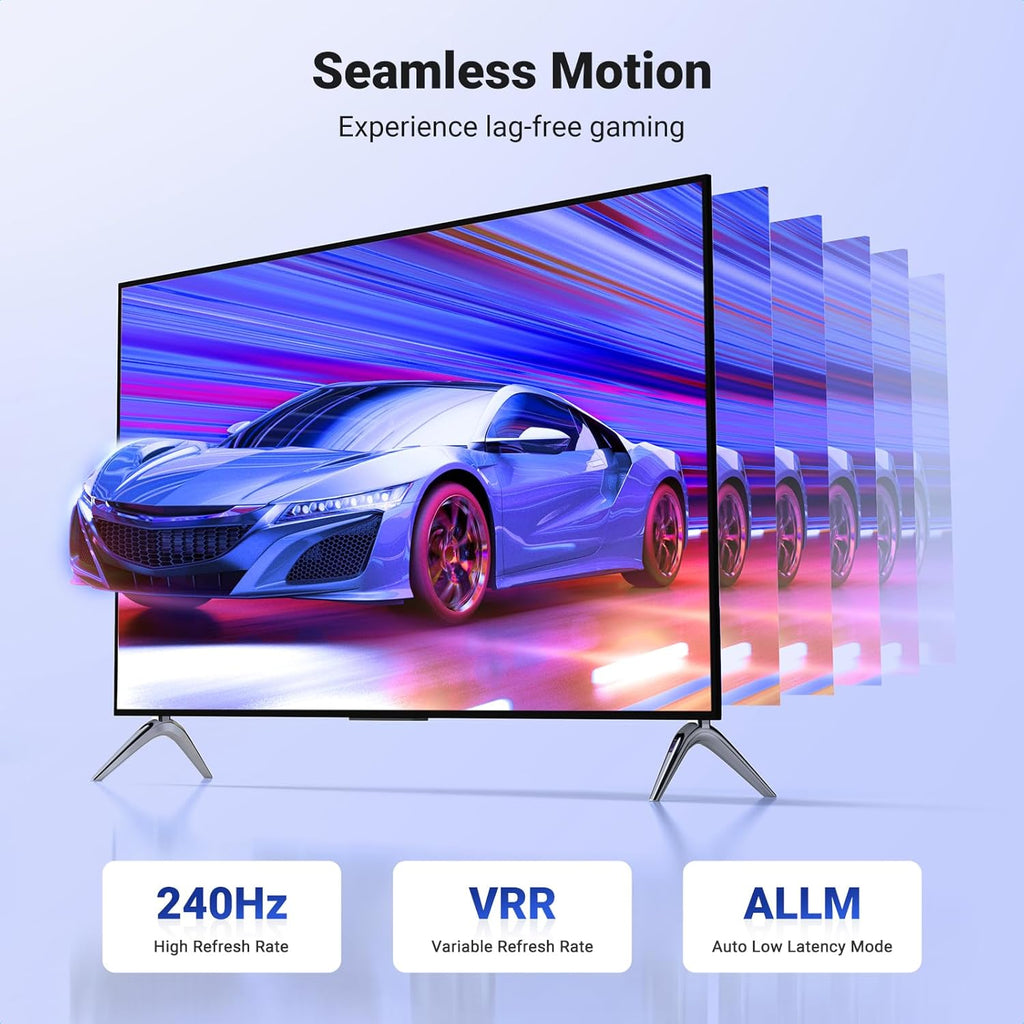 UGREEN 8K@60Hz Certified HDMI 2.1 Cable 2M Ultra Speed 10K 60Hz 4K 240Hz Braided Cord Support 48Gbps Dynamic HDR eARC Dolby Atmos HDCP Compatible with PS5 PS4 Xbox Roku TV HDTV Blu-ray Projector