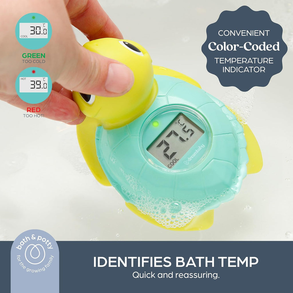 Dreambaby Duck Baby Bath Thermometer - Instant Read Digital Thermometer for Water and Room Temperature - Floating Baby Bath Toy