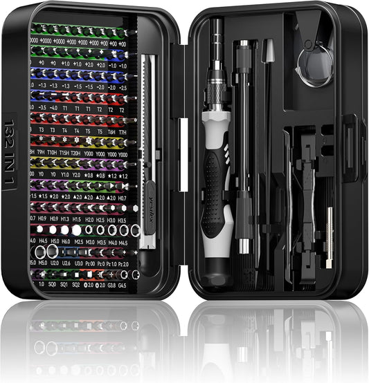Precision Screwdriver Set, 132in1 Magnetic Bits Screw Kit, Laptop Screw Drive Repair Screwdriver Tool for Computer, Phone, Tablet, Camera, PC, Watch