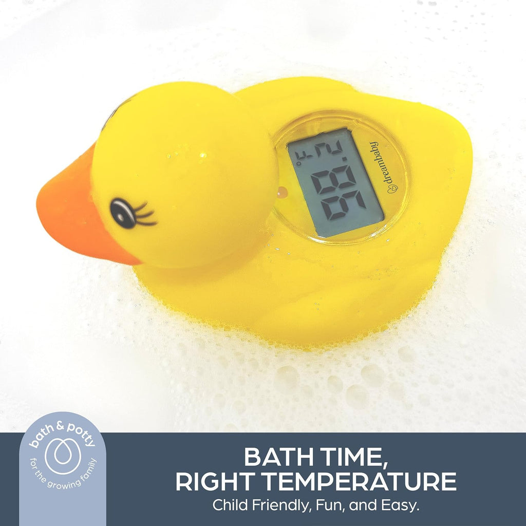 Dreambaby Duck Baby Bath Thermometer - Instant Read Digital Thermometer for Water and Room Temperature - Floating Baby Bath Toy