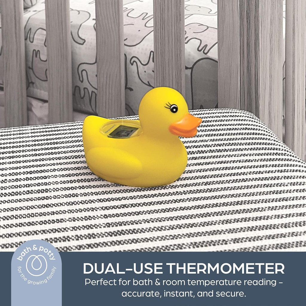 Dreambaby Duck Baby Bath Thermometer - Instant Read Digital Thermometer for Water and Room Temperature - Floating Baby Bath Toy