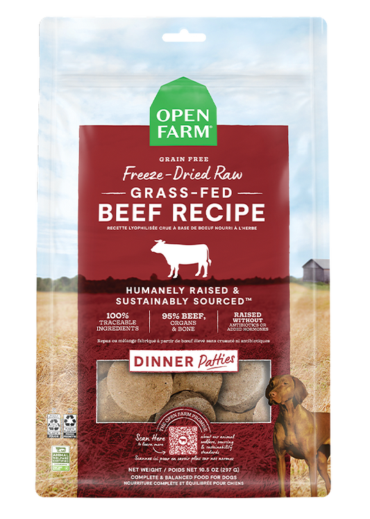 Grass-Fed Beef Freeze Dried Raw Patties for Dogs