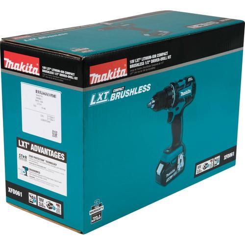 Makita XFD061 18V LXT Lithium-Ion Brushless Compact 1-2 in. Cordless Drill Driver Kit (3 Ah)