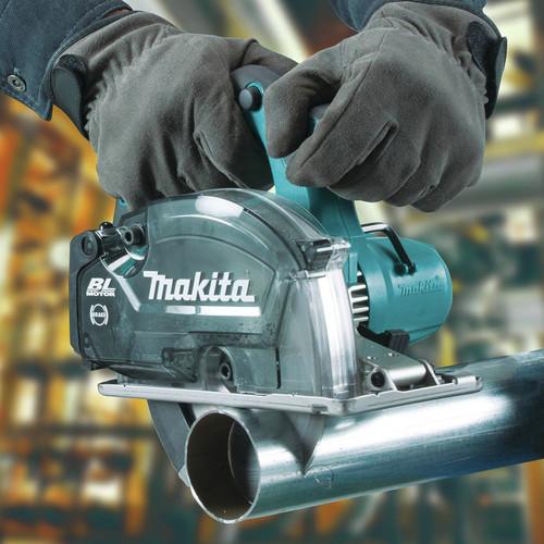 Makita XSC04T 18V LXT Lithium-Ion Brushless Cordless 5-7-8 in. Metal Cutting Saw Kit with Electric Brake and Chip Collector (5 Ah)