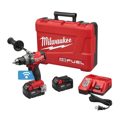Milwaukee 2705-22 M18 FUEL Lithium-Ion 1-2 in. Cordless Drill Driver Kit with ONE-KEY (5 Ah)